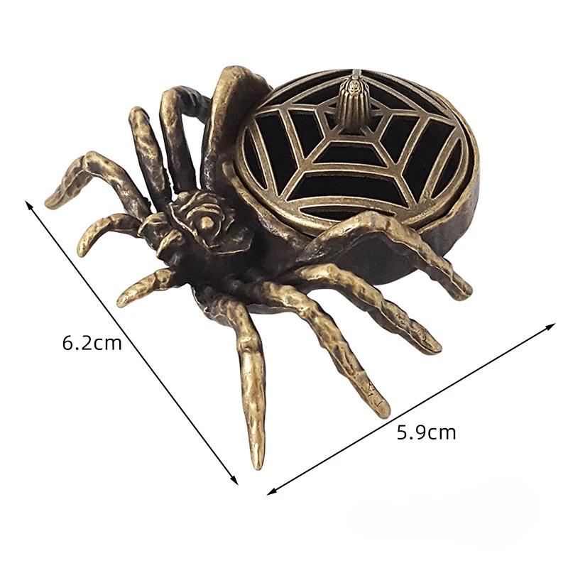 1pc Portable Alloy Retro Spider Auspicious Cloud Incense Tablet Burner Fragrance Chip Burner Halloween Decor (Without Incense)