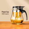 Red Rain Dots Detachable Filter Glass Teapot