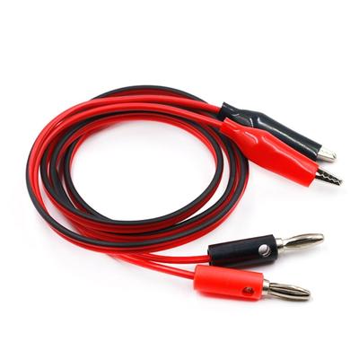 2Pcs Double End Test Leads Wire Line Silicone Banana Plug To Alligator Clip Test Leads Test Cable Leads Connector