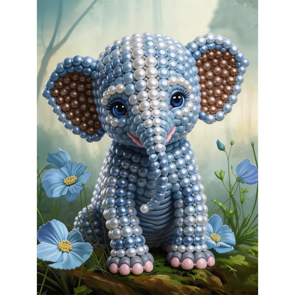 

DIY ElephantPearl Art Painting for Home Wall Decor Pearl Gem Paintings Picture Arts Craft for Adults/Beginners Gift Idea Home Decor Without Frame 30x40cm