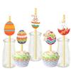 24pcs Easter Straws Paper Reusable Straws Easter Straws Colorful Ring Straws Children Easter Party Supplies Gift