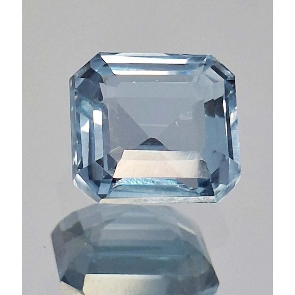 Natural Sky Blue Aquamarine Asscher Cut 8-10 Ct Fabulous Certified Gemstone
