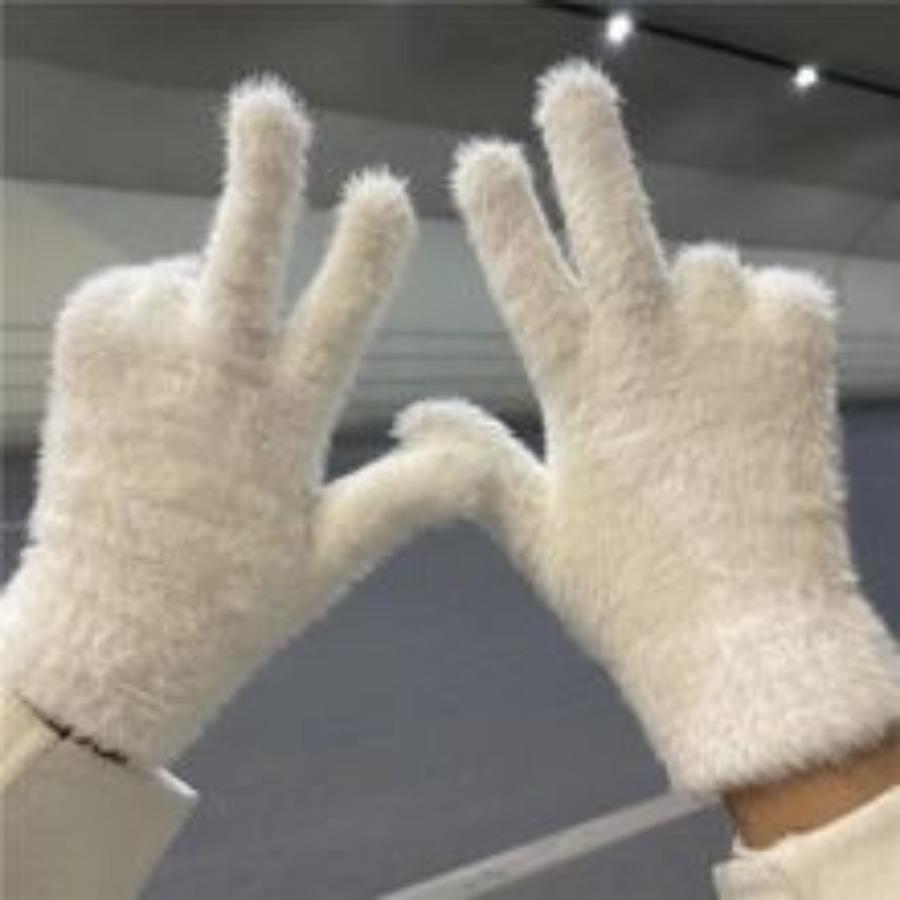 Winter gloves men's and women's universal warm gloves finger leakage touch screen outdoor bicycle wrist imitation cashmere