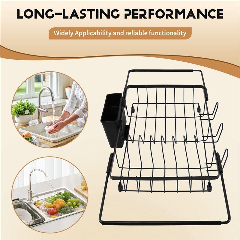 M-Modern-Countertop Dish Rack For Kitchen Counter Dish Drying Rack In Sink Stainless Steel Expandable Dish Drainer 1 Item
