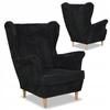 Bonito Scandinavian Wing Chair Family Furniture Black Corduroy Stripes Fashion
