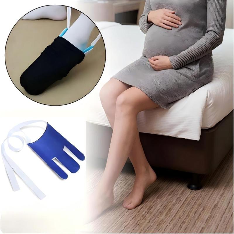Sock Puller Helper Tool No Bending Easy On Sock Aid Device Soft Padding for Knee Surgery Recovery Patients Elderly