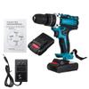 48V 68VF LED 2-Speed 3Modes Electric Drill Hammer Cordless 28N.m High Power Screwdriver Rechargeable with Battery