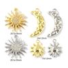 2 Pcs Brass Galaxy Charms Multicolor Sun Moon Cubic Zirconia Pendants For DIY Necklace Earrings Bracelet Jewelry Making