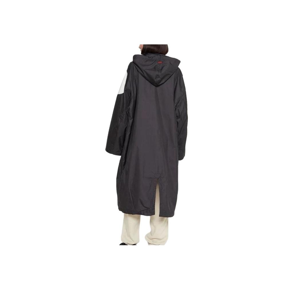 Nike Color Block Long Hooded Windbreaker Women Outerwear Black White DX9873-010
