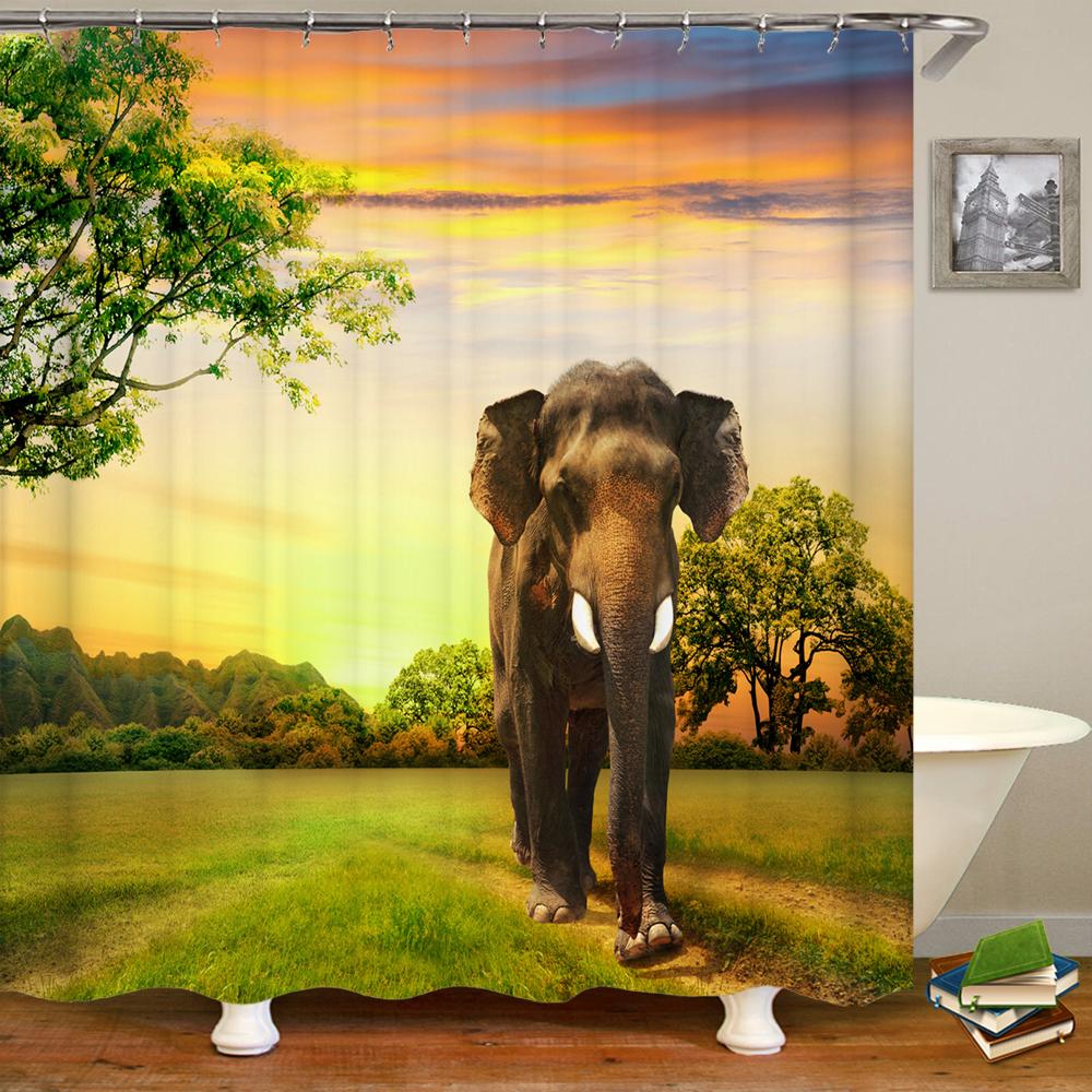 

Смішна 3d шторка для душу, шторки для ванни з принтом тварини мавпи орангутана, водонепроникний поліестер для декору ванної кімнати, велика 180x200см W90xH180cm