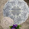 European Style Lace Embroidery Placemat White Place Mat Tea Cup Mat Retro Tablecloth  Study