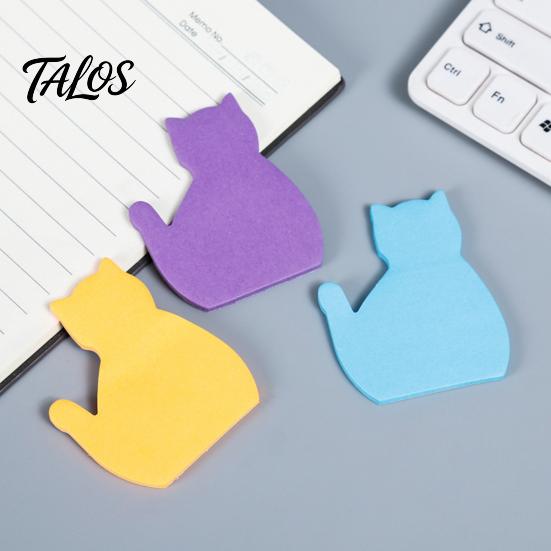 Cute Cat Sticky Notepad 2PCS Shaped Notepads, Multi Color Macaron Adhesive Animal Memo Pads Pads, Compact Decorative Note Tabs for Office School Vivid