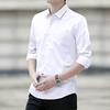 Spring Autumn Polo-neck Solid Bottomed Shirt Male Long Sleeve Casual Fashion Single Breasted Cardigan Top Men