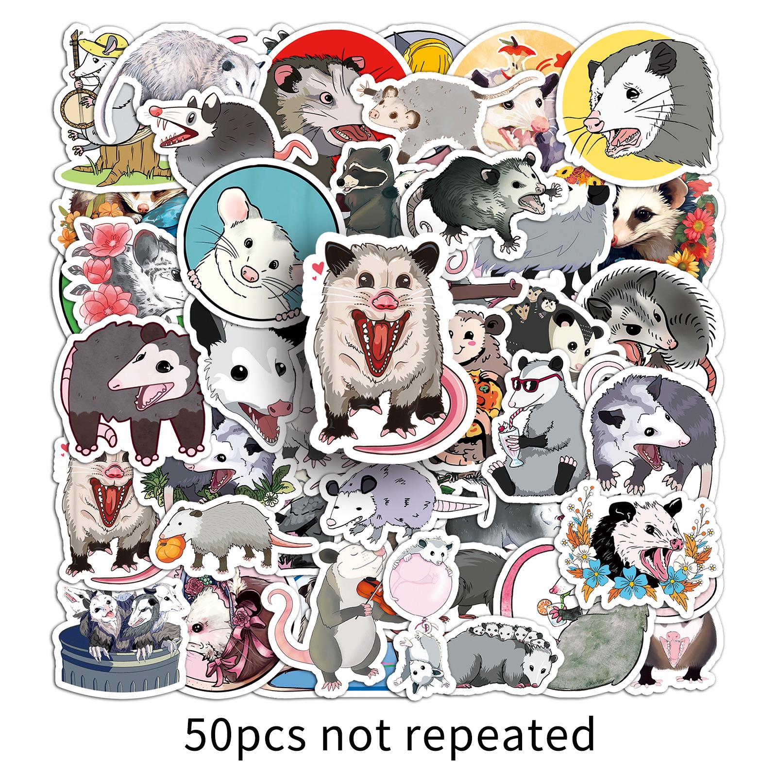 

50 Cartoon Possum Stickers: Creative DIY Animal Decals for Journals and Cars