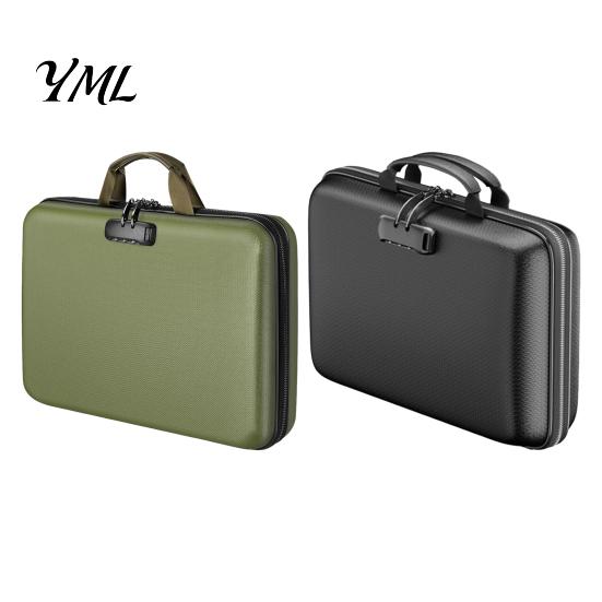 Valuable Paper Organizer Fireproof Document Box with Combination Lock, Hard Shell Portable File Organizer, Safety Multi Compartment Waterproof Storage