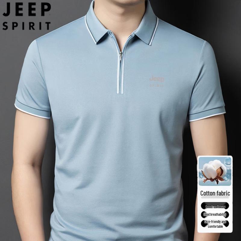 

JEEP SPIRIT Men s Half-Zip Silk Blend Polo Shirt M
