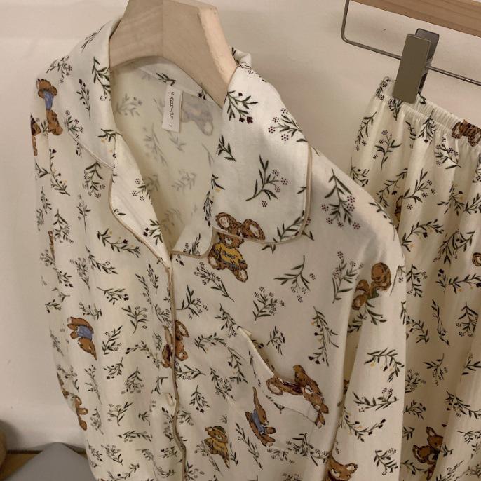 Women's French-Style Bunny Pajamas: Long-Sleeve, Spring/Autumn, Casual & High-End Home Suit