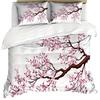 Pink Cherry Blossom Three-Piece Spring Flower Duvet Cover Girl Room Decoration Bedding