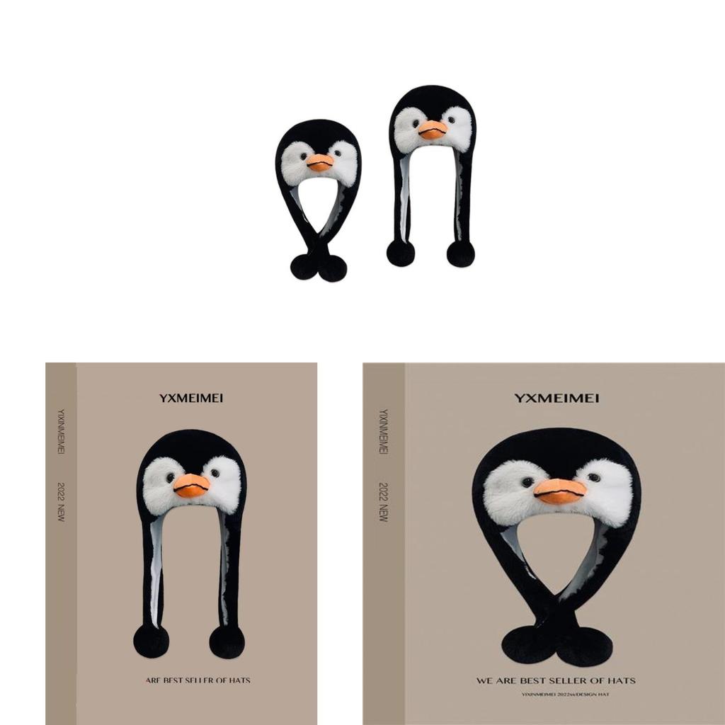 Penguin Hat Warm Cotton Beanie With Windproof Design For Girls And Teens