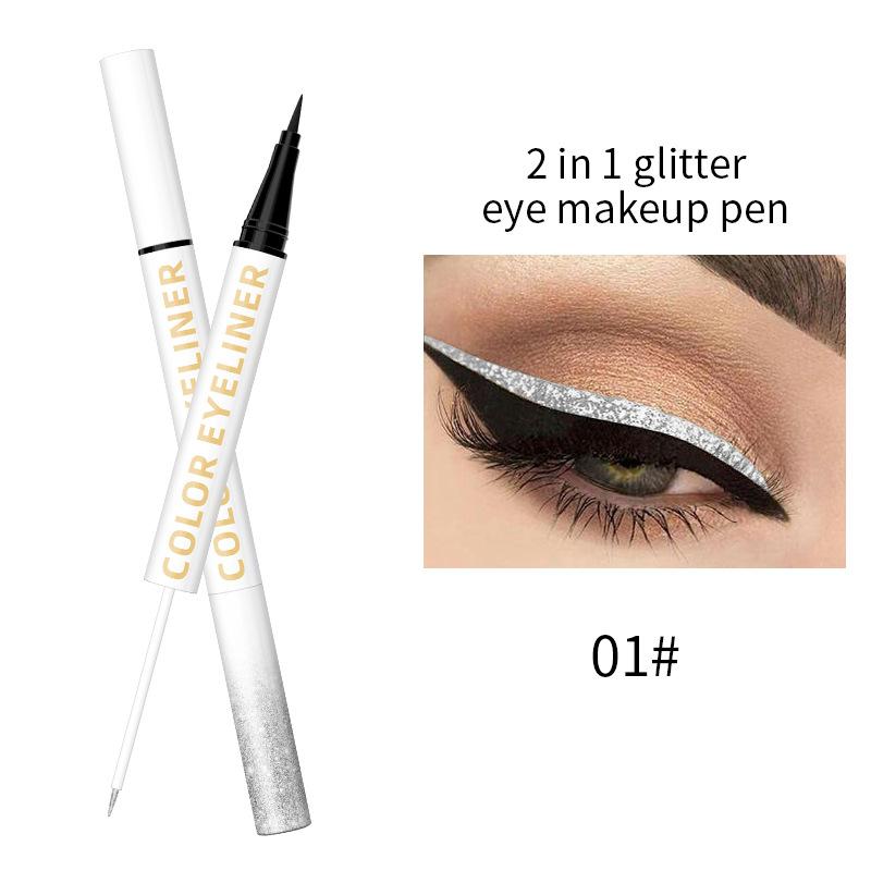 

Перламутровая жидкая подводка для глаз с двойной головкой, быстросохнущая водостойкая и не размазывающаяся подводка для глаз