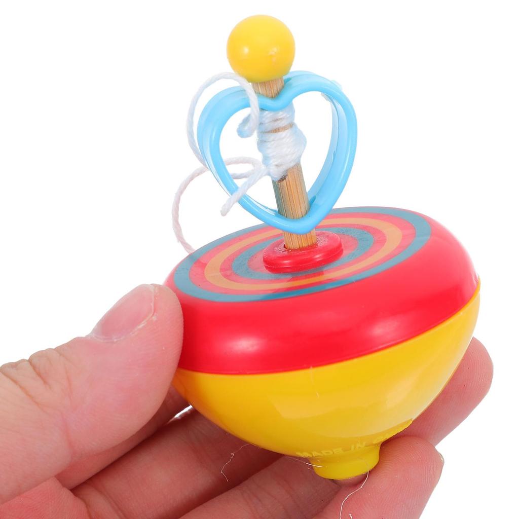 TOYANDONA Spinning Traditional Plastic Pull-String Tops, 3-Piece Set, Hand-Cranked Tops, Toys, Tops, Play,