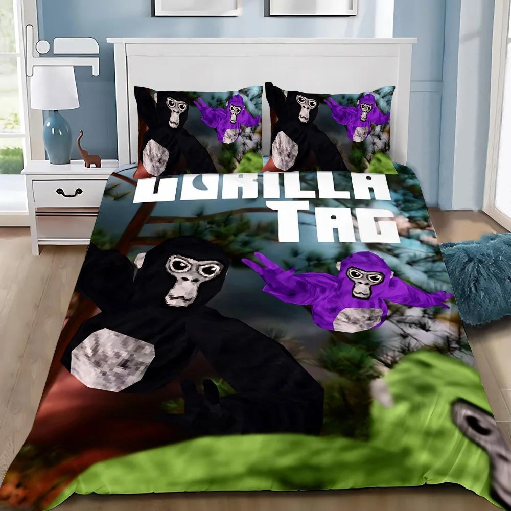 Gorilla Duvet Cover Pillowcase Game Gorilla Tag Bedding Set Adult Boy Girl Bedroom Decoration Children Gift Single Double Size