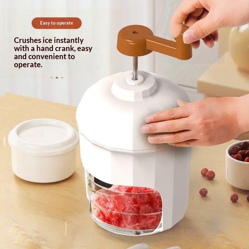 

Shaved Ice Machine Home Small Manual Ice Crusher Hand-Shake Ice Sand Hail Ice Ice Breaker To Make Continuous Sand Ice белый