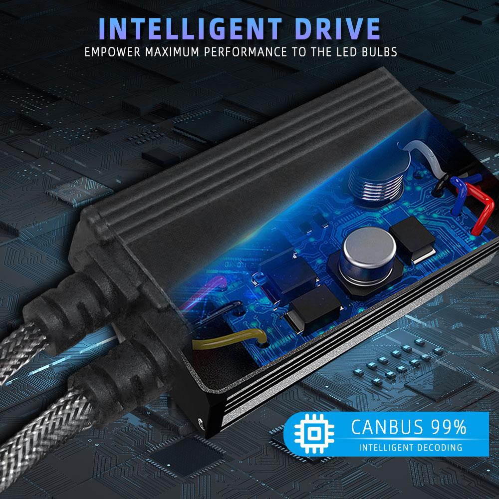 Infitary 300W H7 H4 LED Car Headlight CANBUS Lamp H8 H9 H11 HB3 9005 HB4 9006 80000LM Bulb Three Copper Tube Lights for Auto