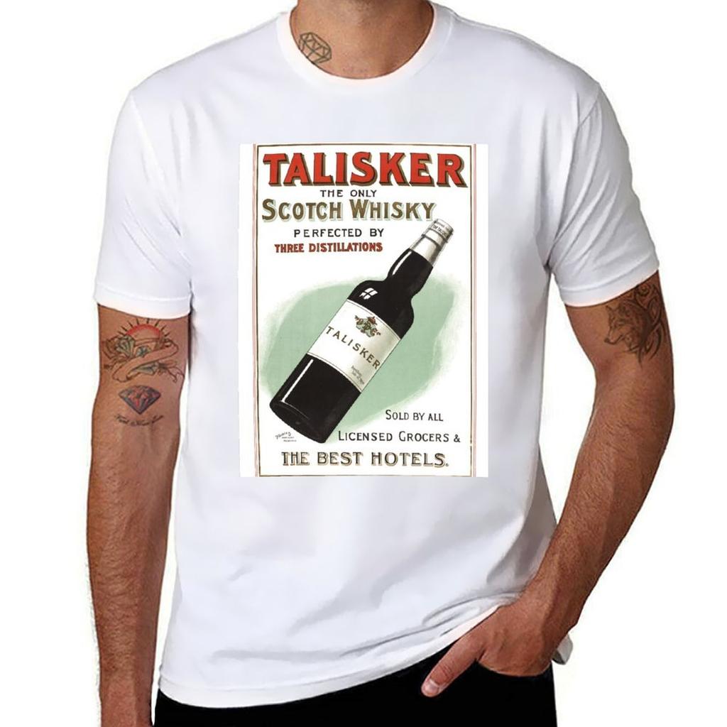 Talisker Scotch Whisky Australian Vintage Poster TShirt Classic Print Short Sleeve Shirt