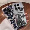 Black Rose Floral Pattern Case For Xiaomi Redmi Note 15 Pro 4G Funda Redmi Note 14 13 Pro 5G Clear TPU Silicone Soft Cover