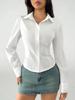Shirt Phumee Long Sleeve Cinched Waist Office Lady AE210