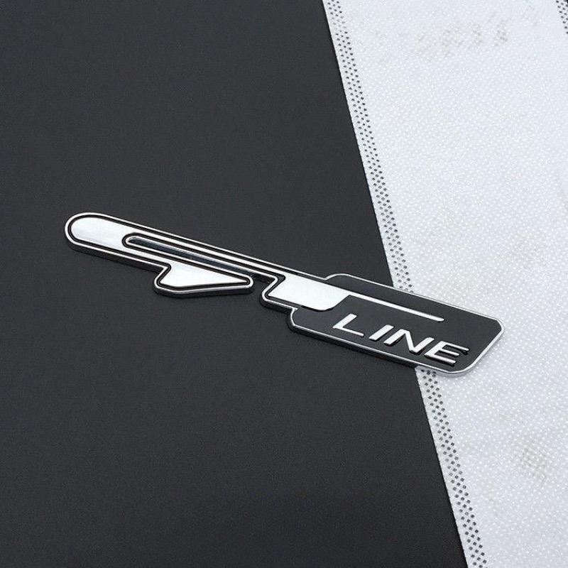 3D Car GT Line Design Fender Rear Trunk Body Emblem Badge Sticker For Peugeot For Kia K9 Forte Ceed Cerato RIO K3 K5 Accessories