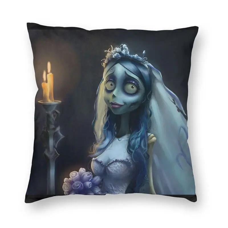 Tim Burton Miasteczko Halloween Poszewka na poduszkę Pokrowiec na sofę Dekoracja Halloween Horror Straszny film Kwadratowa poszewka na poduszkę Dekoracja domu