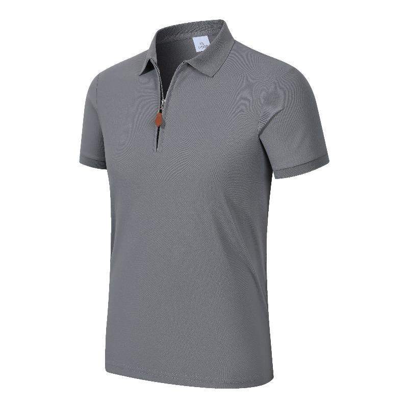 2026 Spring/Summer New Casual Collar Zipper Cotton Polo Neck Men's Business Casual Shirt