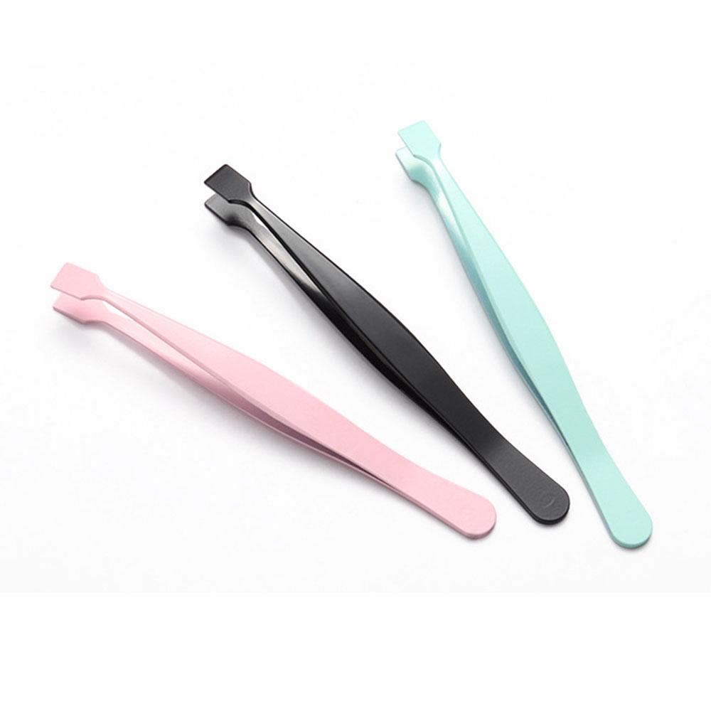 Pinça de Ponta Reta Aço Inoxidável Pinça para Aplicação de Cílios Postiços Leve Para Salão de Beleza Uso para Iniciantes