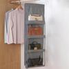Hanger-type 8-compartment bag organizer for dressing room bag storage