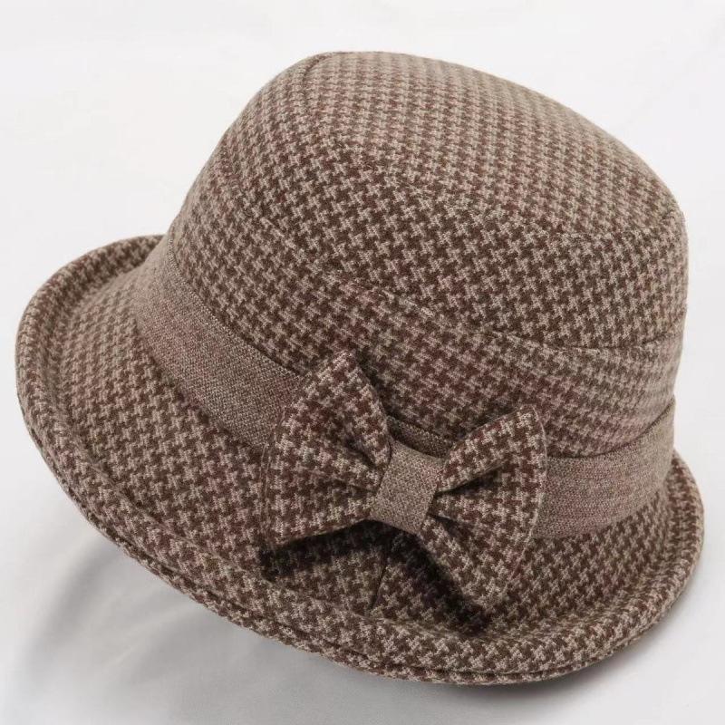The Elderly Hat Female Grandma Old Lady Autumn and Winter Woolen Warm Cotton Hat Middle-aged and Elderly Mother Foreign Gas Basin Hat Winter Hat