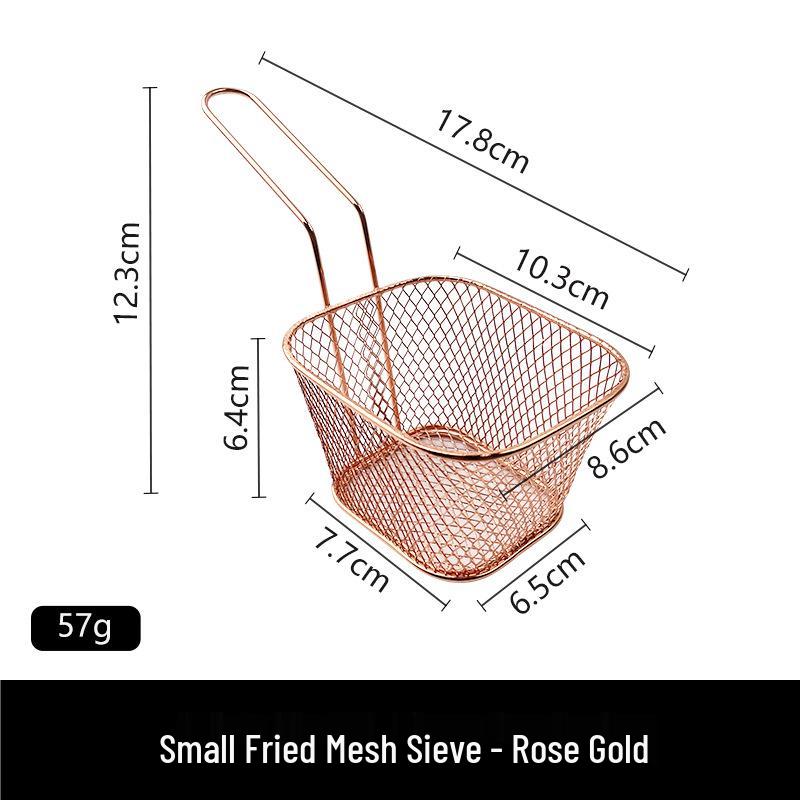 Square Mesh Deep Frying Basket and Filter Screen for French Fries and Chicken Wings