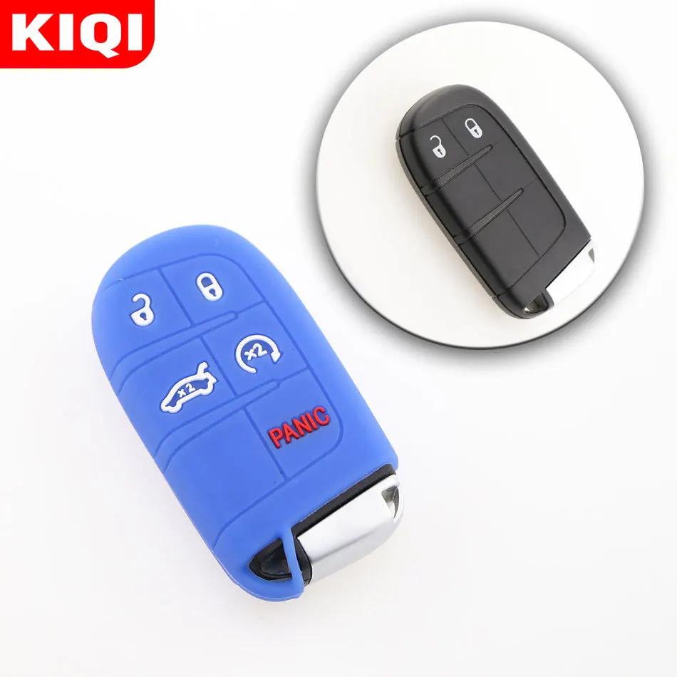 Silicone Rubber Car Key Case Cover For Jeep Grand Cherokee Wrangler Renegade Compass For Chrysler300C For Fiat Wyatt Key
