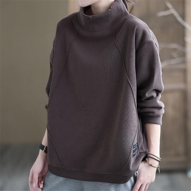Women's Mock Neck Sweatshirt Casual Loose Fit Pullover Top