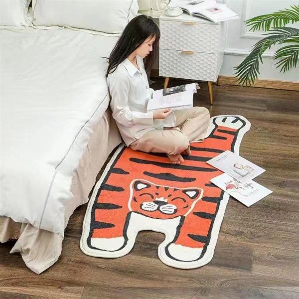 Tiger Carpet Home Decorations Cute Cartoon Living Room Coffee Tables Rug Anti Slip Bedroom Bedside Floor Absorbent Bath Mat