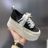 Thick-soled Lace Inner Height-increasing Muffin Mesh Shoes Women's Mesh Surface Is Hollowed Out, Light and Thin, Summer New Little White Shoes Women