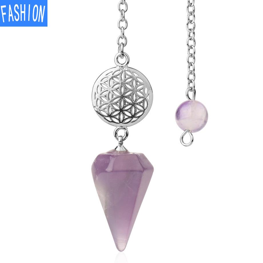 Spirit Pendulum Crystal Semi GEM PENDANT Healing Crystal Point Pendulum Witchcraft Meditation Jewelry