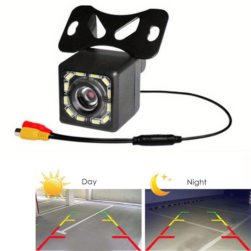 HD CCD Car Rear View Camera with 12 LED Night Vision - Wide Angle Reverse Backup Camera for Parking, Front & Rear Universal