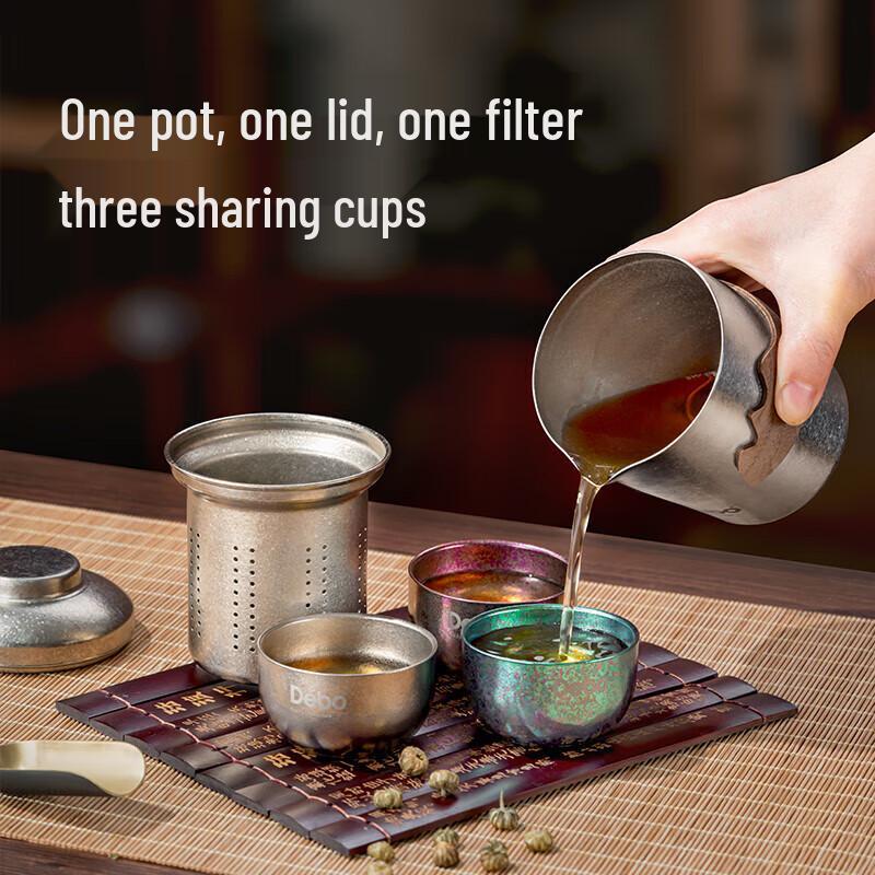 Debo Pure Titanium Portable Travel Tea Set