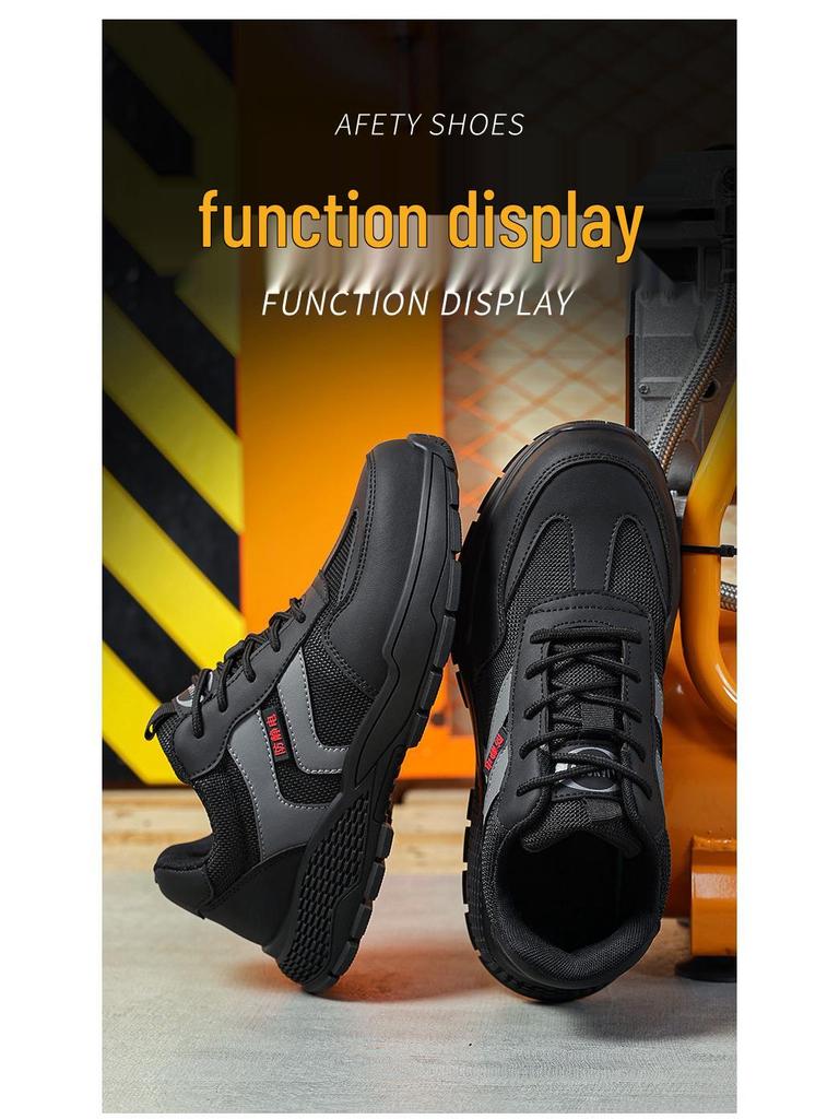 Anti-Static Dustproof Steel Toe Safety Shoes - Non-Slip, Anti-Smash, Anti-Puncture Work Footwear