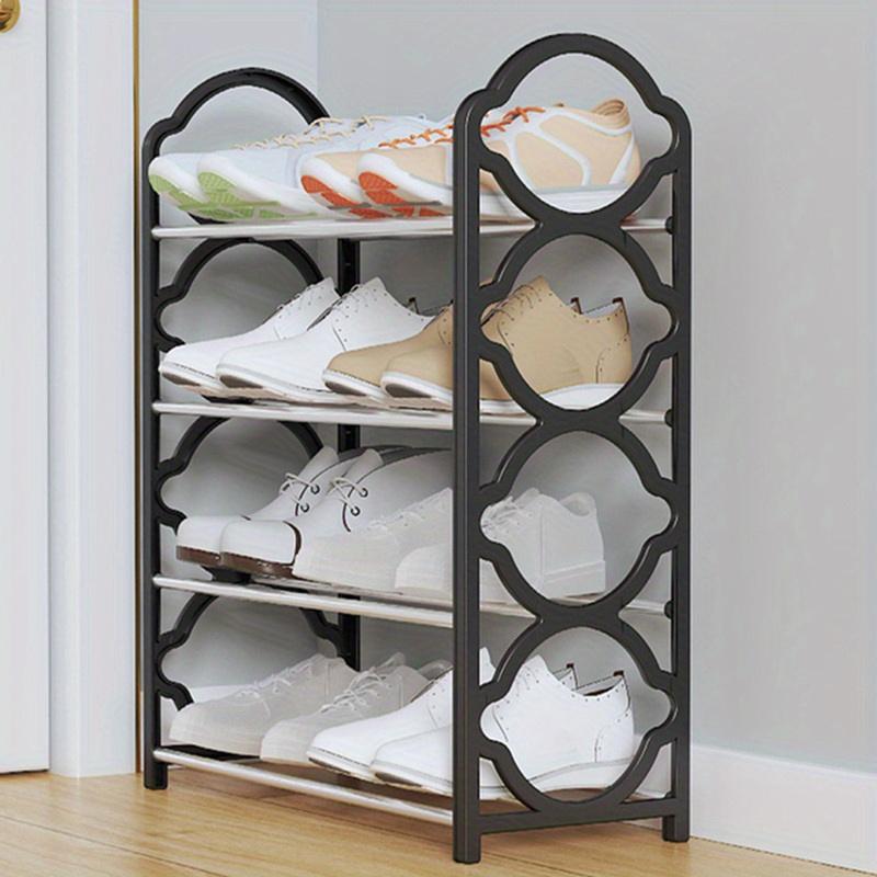 4-Tier Stainless Steel Shoe Rack Organizer Cabinet - Space-Saving, Easy-to-Install, Free-Standing Shoe Storage for Closet, Front Door Entrance