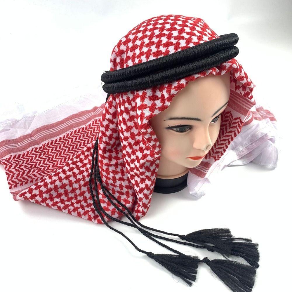 Fascia Araba Regolabile Sciarpa Tradizionale per Testa e Collo Shemagh Arabo Accessori Arabi