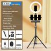 Dual Phone Live Streaming Stand with Multi-Camera Holder and Fill Light for Douyin