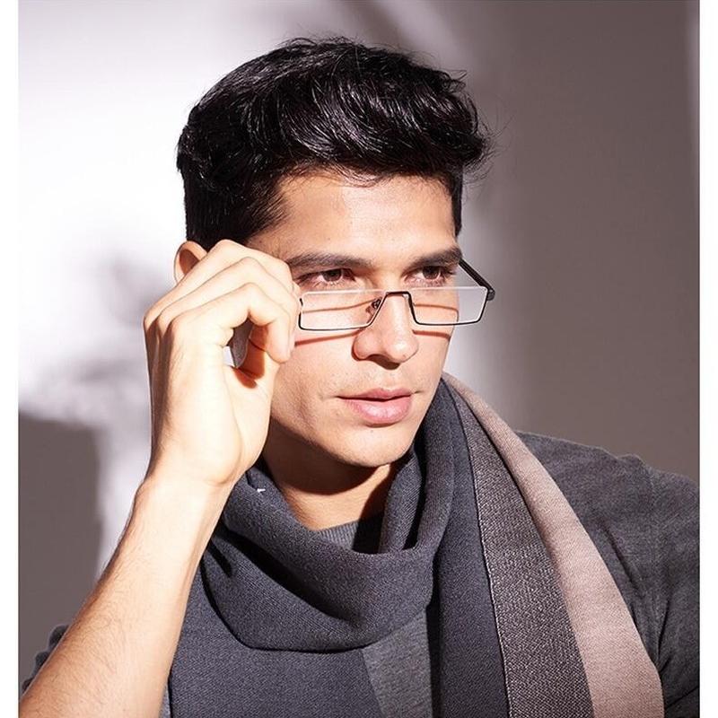 Presbyopic Glasses Men Anti Blue Light Half Frame Reading Glasses Classic Business Prescription Spectacles Diopter +100 To +400